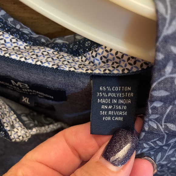 Michael Brandon Blue and White Floral Shirt - Picture 4 of 6